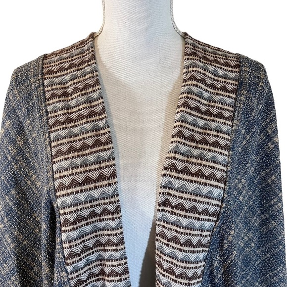 Hayden Los Angeles Cardigan Plus Size 1XL/2XL Tweed Lagenlook Slouchy Boho Blue - Picture 5 of 8